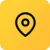 Icone de localização com fundo amarelo